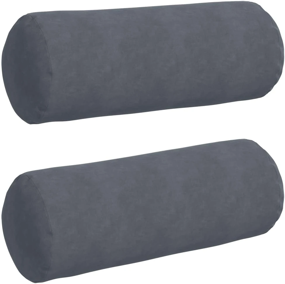 Pagalvės 2 pcs Tamsiai pilka Ø 25 x 70 cm Kordūrinis audinys