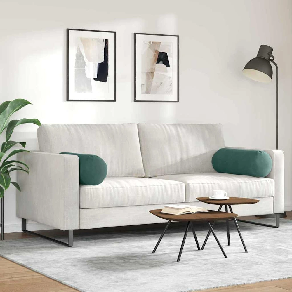 Pagalvės 2 vnt. Tamsiai žalia Ø 25 x 70 cm Kordūrinis audinys