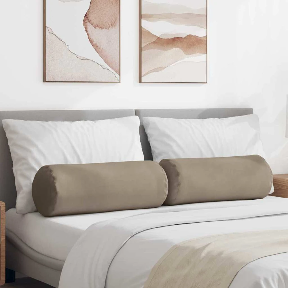 Pagalvės 2 vnt. Mikropluošto audinys Tortora Ø 25 x 70 cm