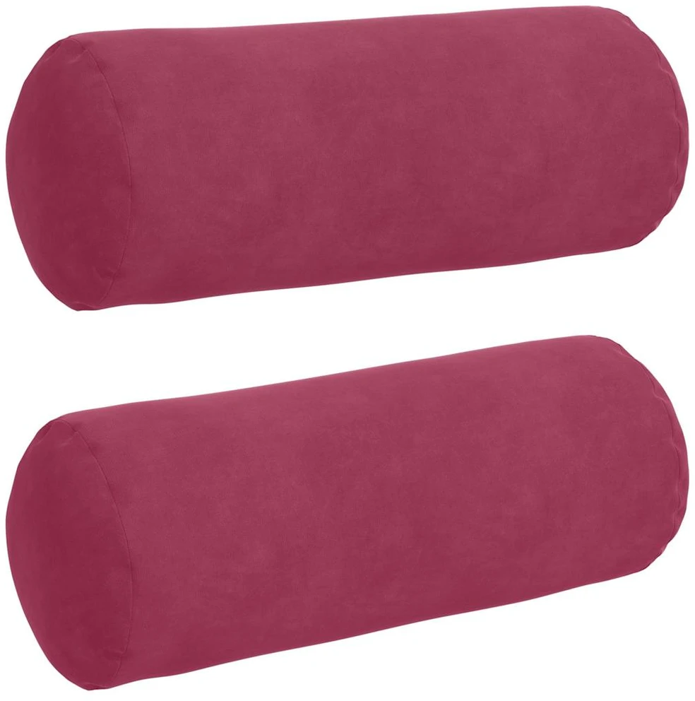 Pagalvės 2 pcs Vyno raudona Ø 15 x 40 cm Kordūrinis audinys