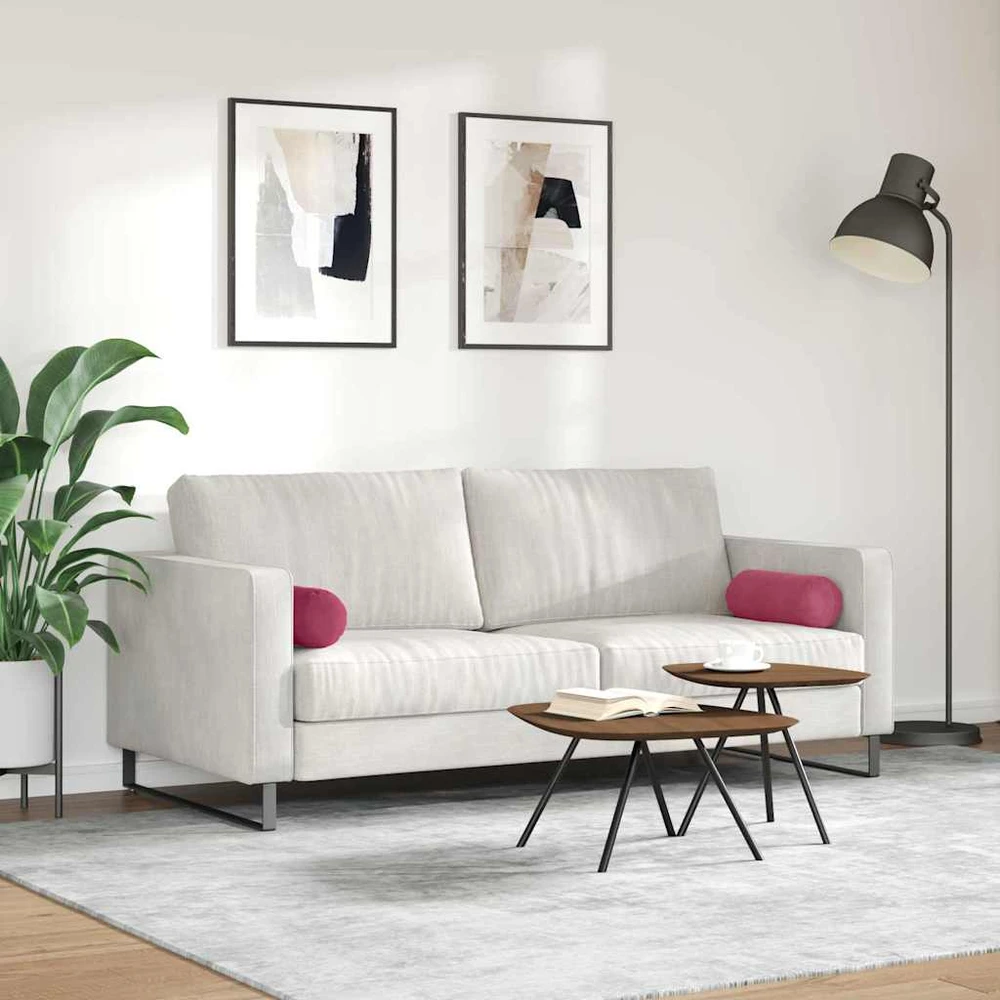 Pagalvės 2 pcs Vyno raudona Ø 15 x 40 cm Kordūrinis audinys