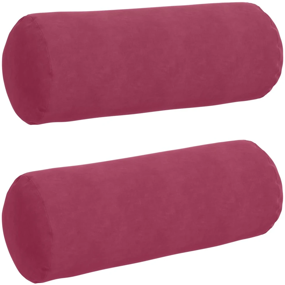 Pagalvės 2 pcs Vyno raudona Ø 25 x 70 cm Kordūrinis audinys