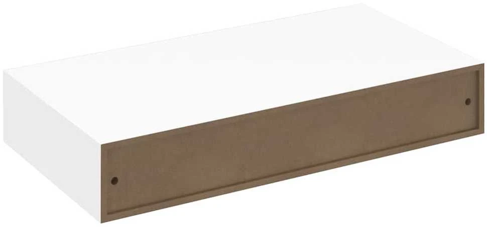 Pakabin. sien. lentynos su stalčiais, 2vnt., baltos, 48cm