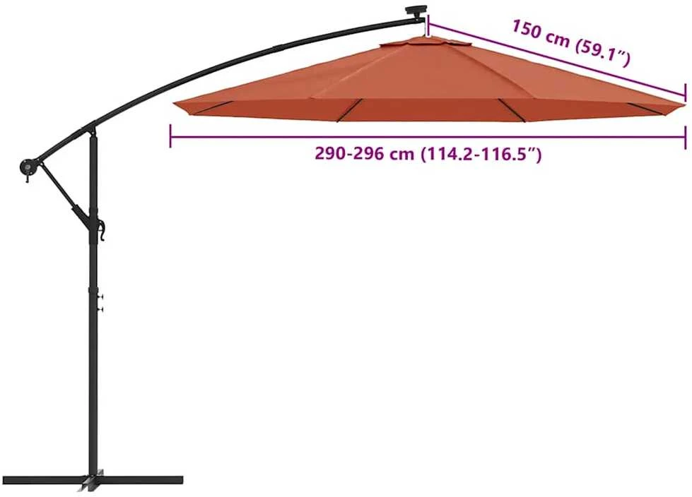 Pakaitinis audinys gembiniam skėčiui, terakota spalvos, 300cm