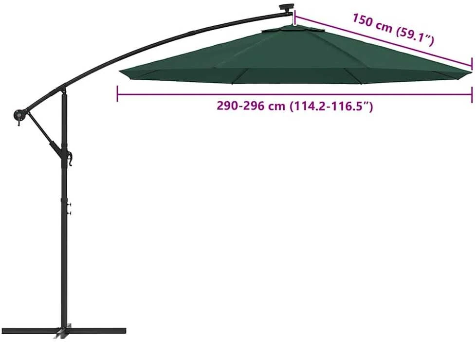 Pakaitinis audinys gembiniam skėčiui, žalios spalvos, 300cm