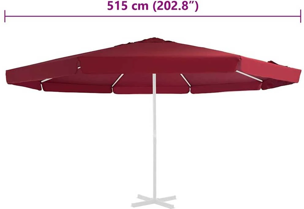Pakaitinis audinys lauko skėčiui nuo saulės, raudonas, 500cm