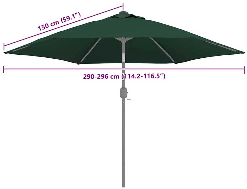 Pakaitinis audinys lauko skėčiui nuo saulės, žalias, 300cm