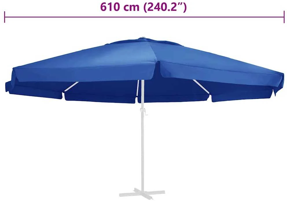 Pakaitinis audinys lauko skėčiui nuo saulės, mėlynas, 610cm