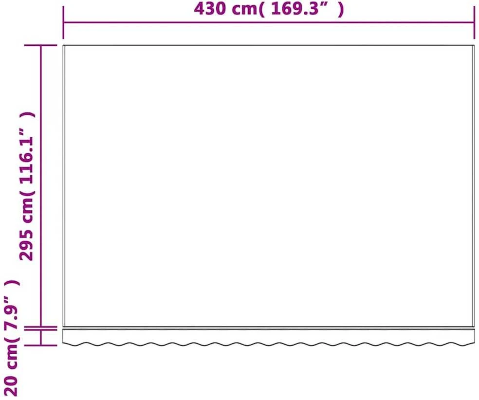 Pakaitinis audinys markizei, įvairių spalvų, 4,5x3m, dryžuotas
