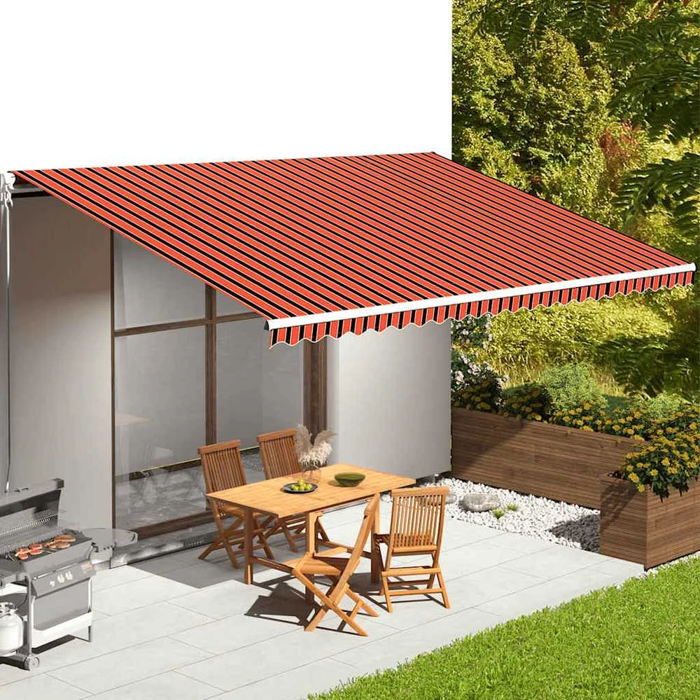 Pakaitinis audinys markizei, oranžinė ir rudos spalvos, 600x350 cm, poliesteris
