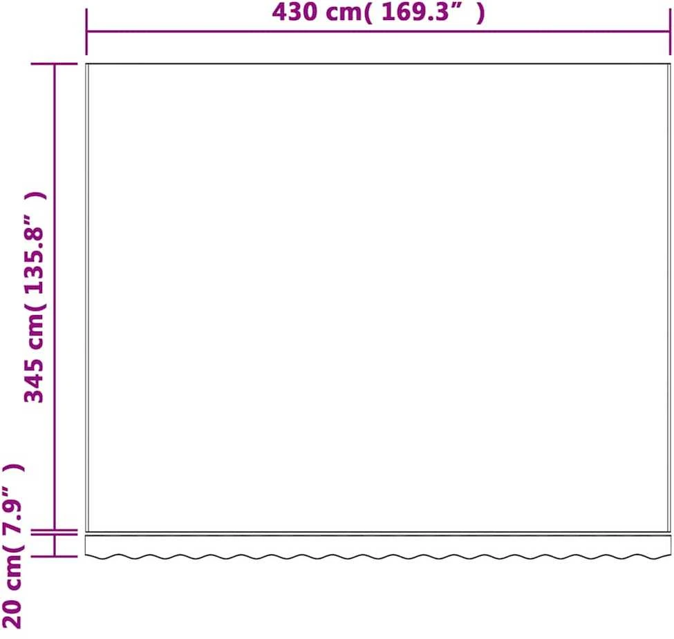 Pakaitinis audinys markizei, spalvotas, 4,5x3,5m, dryžuotas