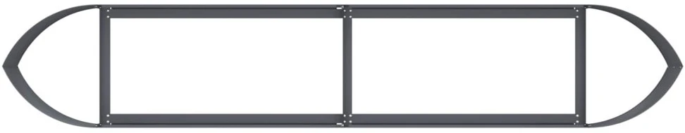 Pakelta sodo lova Antracito 220 x 40 x 40 cm Plienas