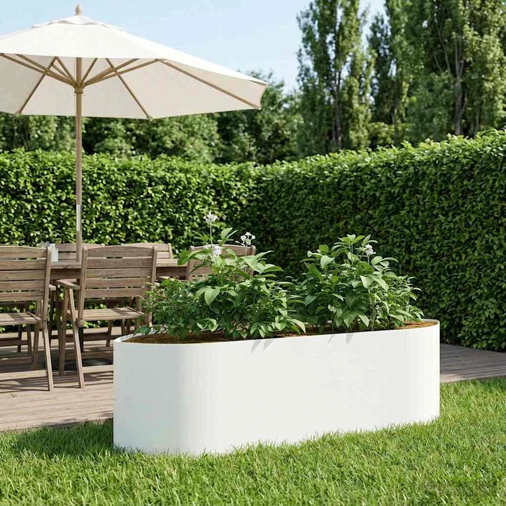 Pakelta sodo lova Balta 140 x 40 x 40 cm Plienas