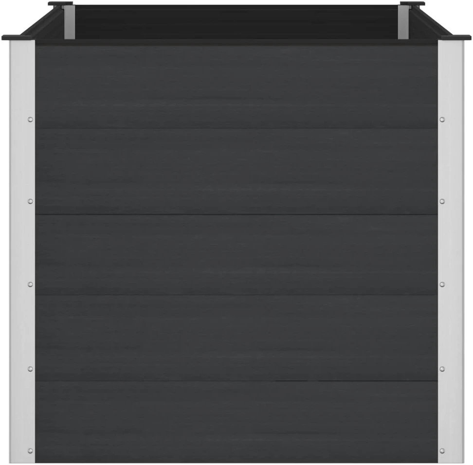 Paaukštinta sodo lova Juoda 150 x 100 x 91 cm WPC ir aliuminis