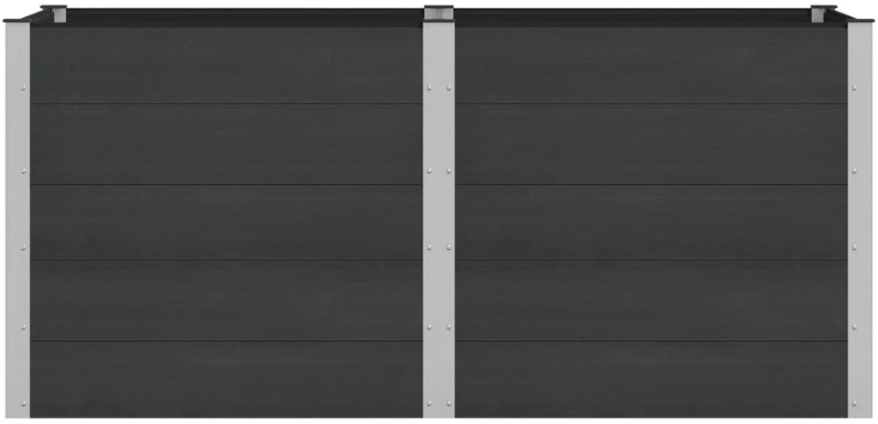 Paaukštinta sodo lova Juoda 200 x 100 x 91 cm WPC ir aliuminis