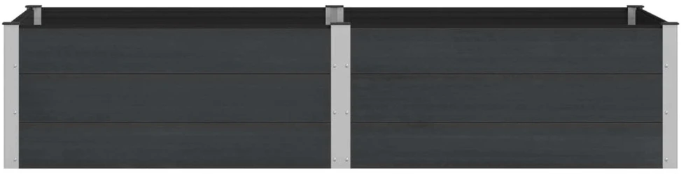 Pakelta lysvė Juoda 250 x 100 x 54 cm WPC ir aliuminis