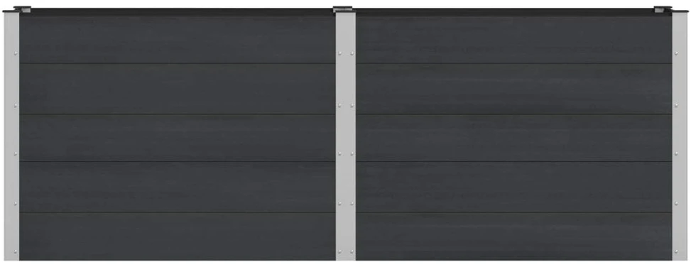 Pakelta lysvė Juoda 250 x 50 x 91 cm WPC ir aliuminis