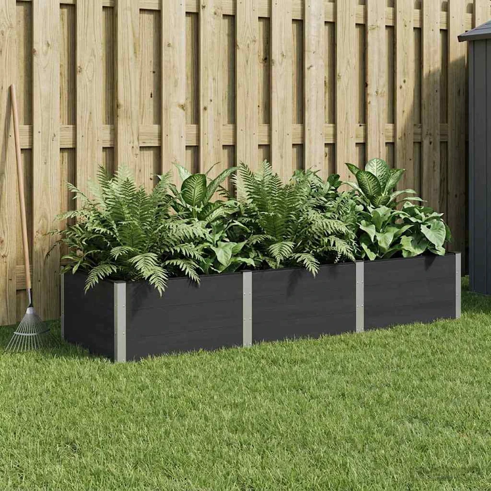Paaukštinta sodo lova Juoda 300 x 100 x 54 cm WPC ir aliuminis