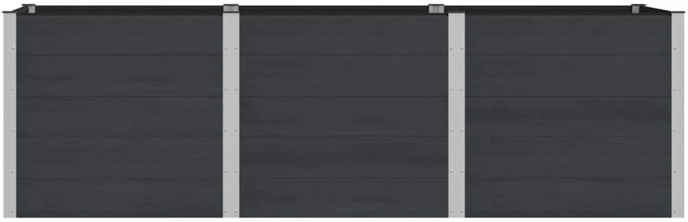 Pakelta lysvė Juoda 300 x 100 x 91 cm WPC ir aliuminis