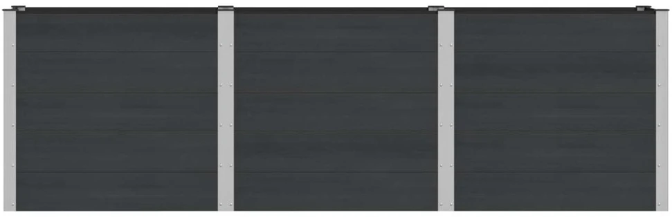 Paaukštinta sodo lova Juoda 300 x 50 x 91 cm WPC ir aliuminis