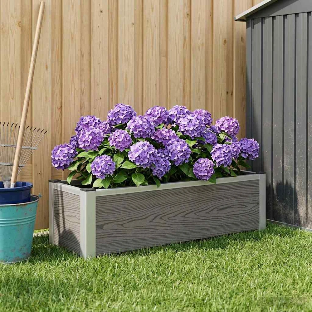 Paaukštinta sodo lova Pilka 100 x 30 x 22 cm WPC ir aliuminis