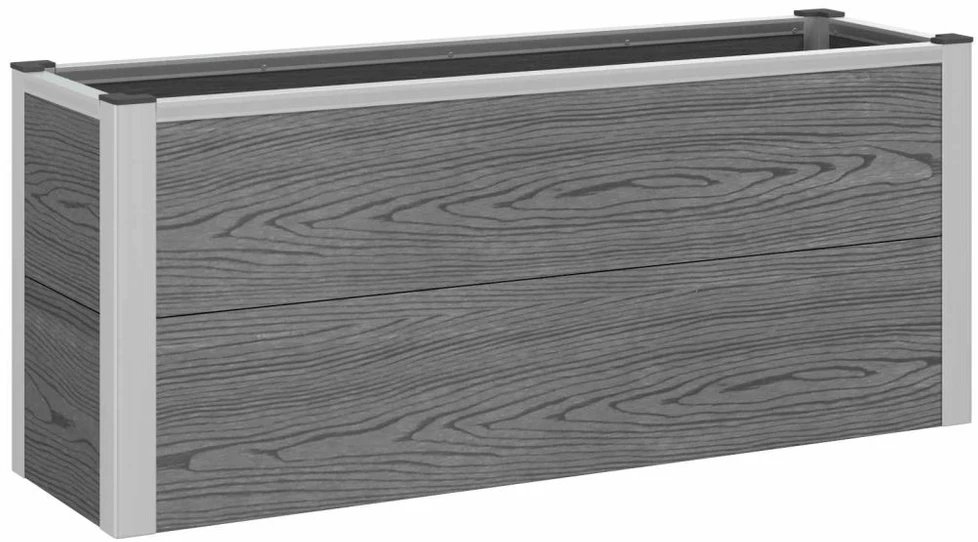 Paaukštinta sodo lova Pilka 100 x 30 x 42 cm WPC ir aliuminis
