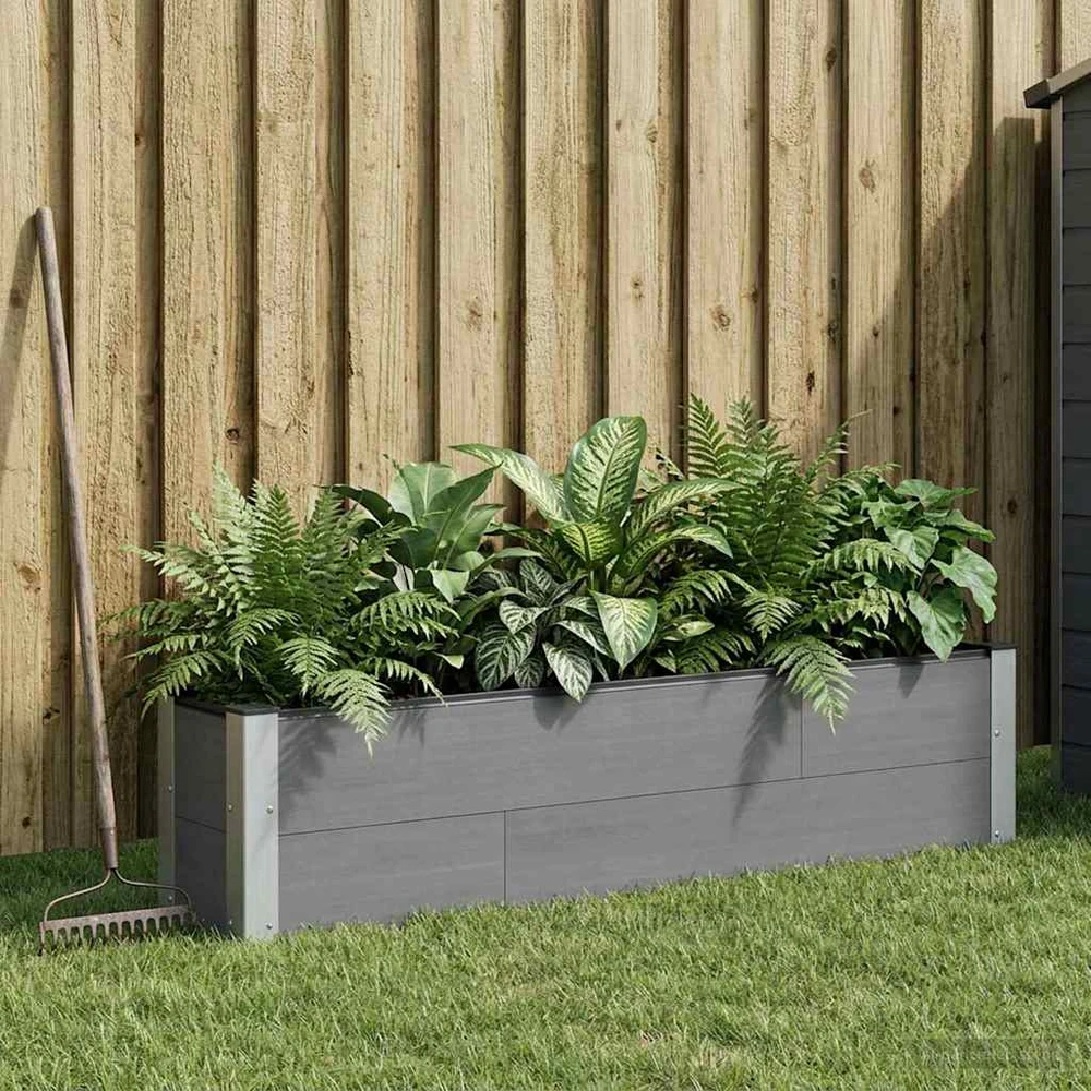 Paaukštinta sodo lova Pilka 150 x 30 x 36 cm WPC ir aliuminis