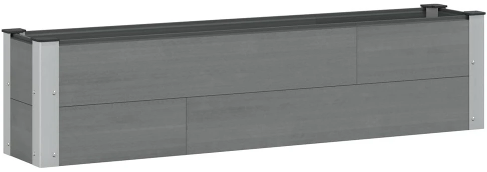 Paaukštinta sodo lova Pilka 150 x 30 x 36 cm WPC ir aliuminis
