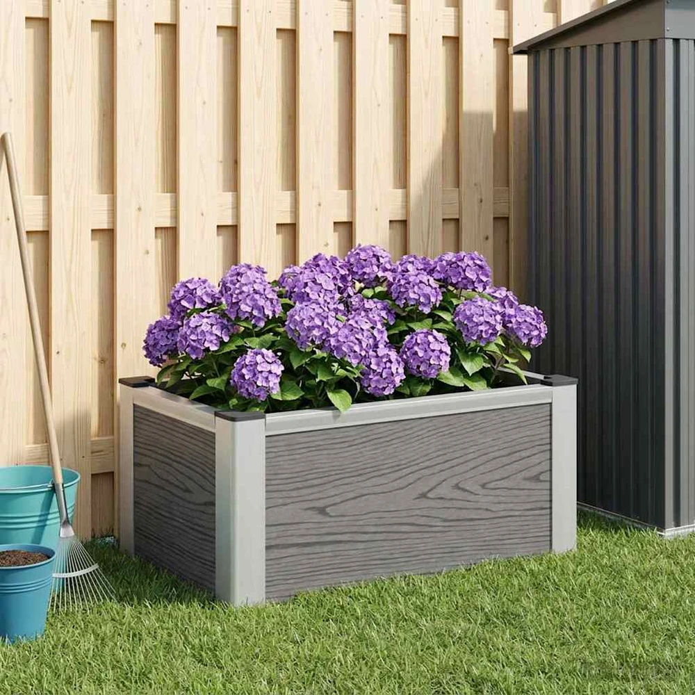 Paaukštinta sodo lova Pilka 50 x 30 x 22 cm WPC ir aliuminis