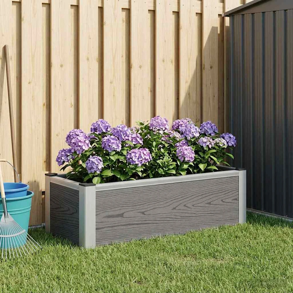 Paaukštinta sodo lova Pilka 75 x 30 x 22 cm WPC ir aliuminis
