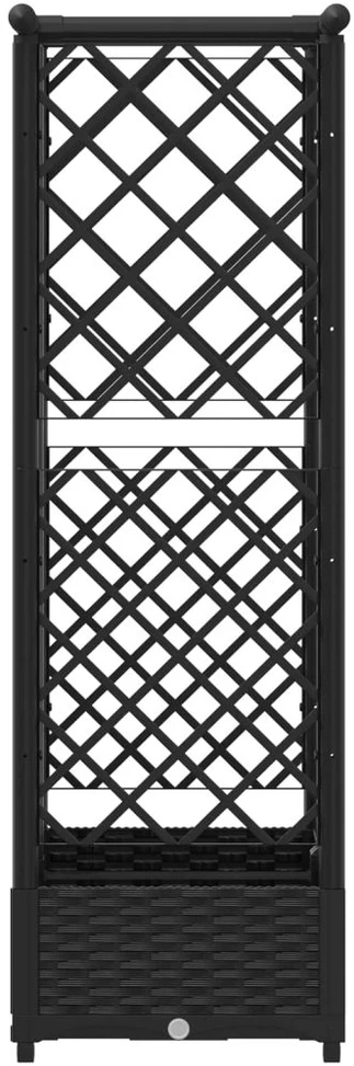 Pakeltas lovas su trelėmis ir stogu Juoda 124 x 40 x 121 cm PP