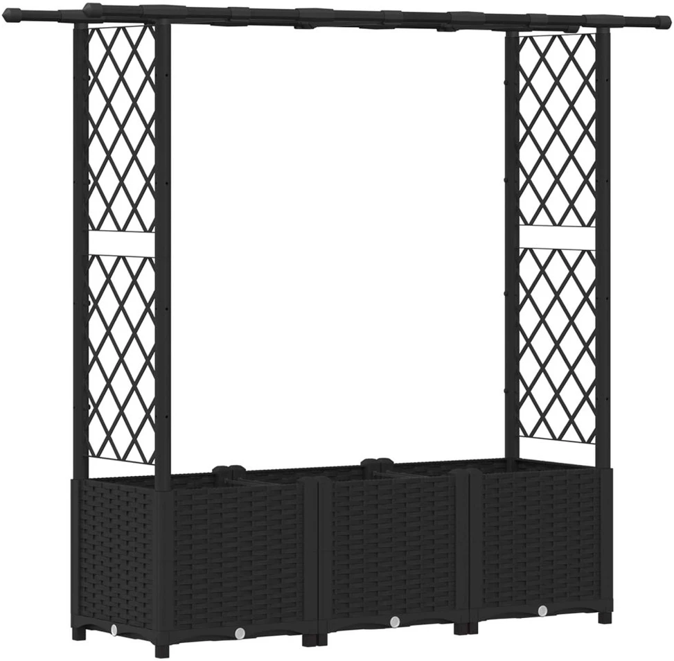 Pakeltas lovas su trelėmis ir stogu Juoda 162,5 x 40 x 136 cm