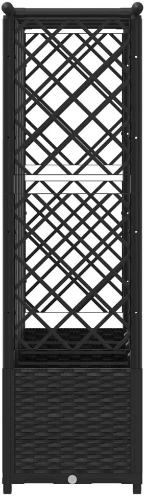 Pakeltas lovas su trelėmis ir stogu Juoda 202 x 40 x 136 cm PP
