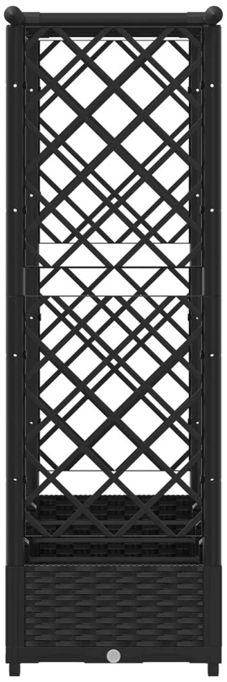 Pakelta lysvė su trelėmis ir stogu Juoda 203 x 40 x 121 cm PP