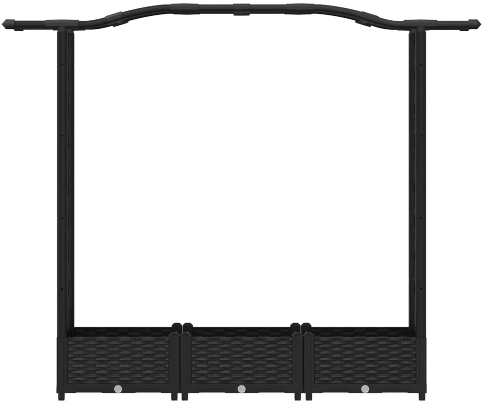 Pakelta lysvė su trelėmis ir stogu Juoda 169 x 40 x 123 cm PP