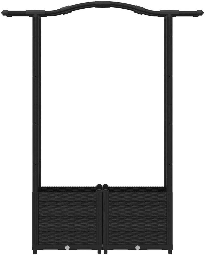 Pakelta lysvė su trelėmis ir stogu Juoda 125 x 40 x 138 cm PP