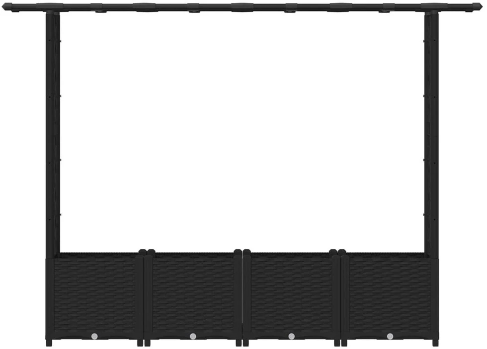 Pakelta lysvė su trelėmis ir stogu Juoda 203 x 40 x 136 cm PP