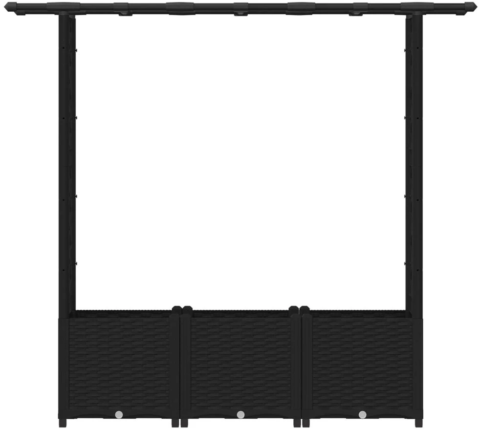 Pakeltas lovas su trelėmis ir stogu Juoda 162,5 x 40 x 136 cm