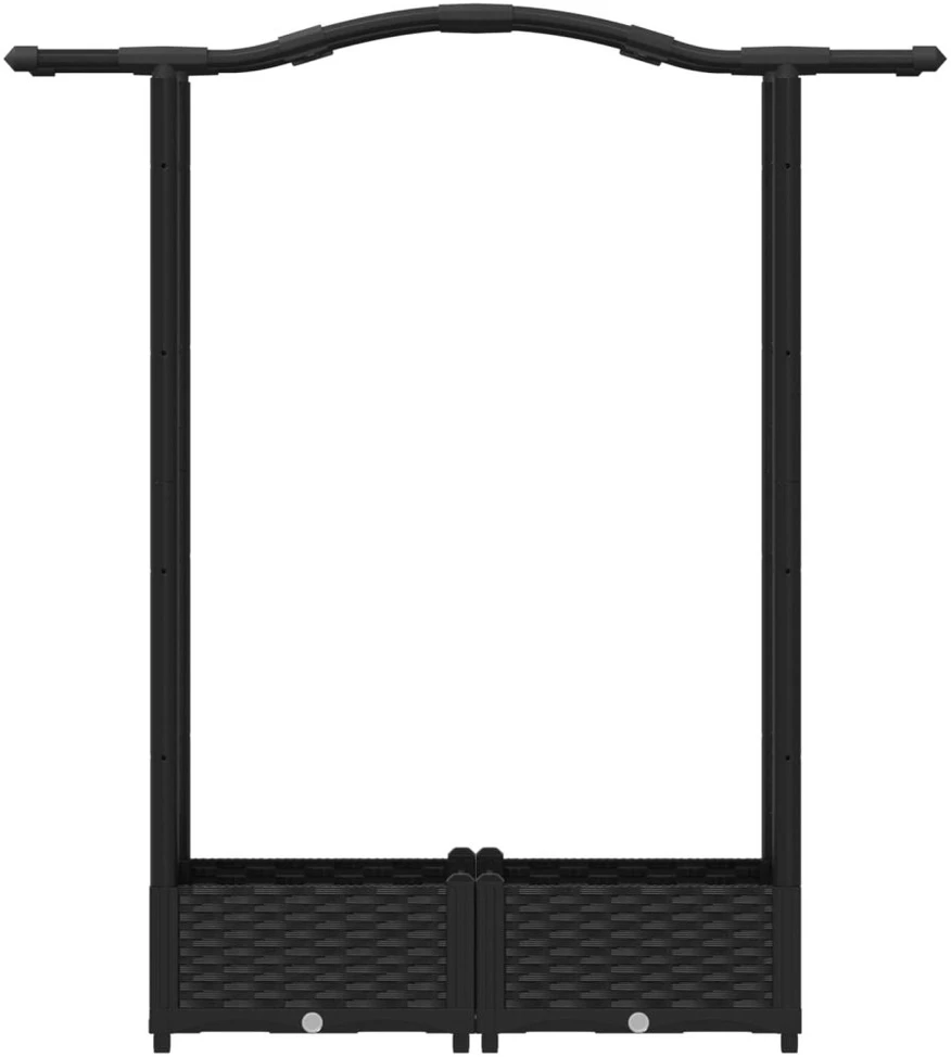 Pakelta lysvė su trelėmis ir stogu Juoda 124 x 40 x 123 cm PP