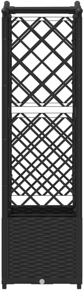 Pakelta lysvė su trelėmis ir stogu Juoda 125 x 40 x 138 cm PP