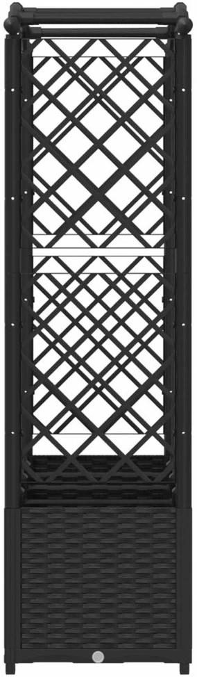 Pakelta lysvė su trelėmis ir stogu Juoda 204 x 40 x 138 cm PP