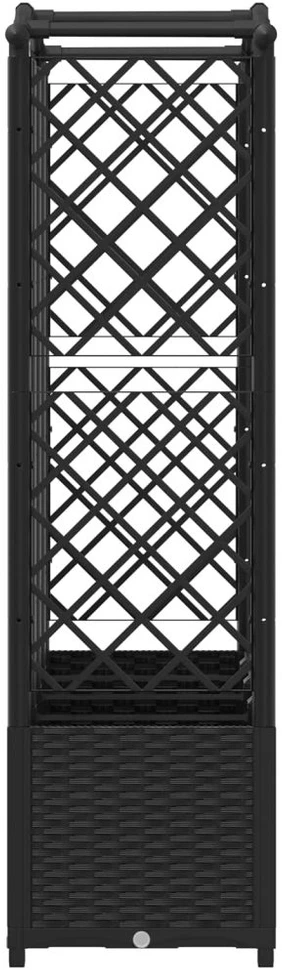 Pakeltas lovas su trelėmis ir stogu Juoda 204 x 40 x 138 cm PP