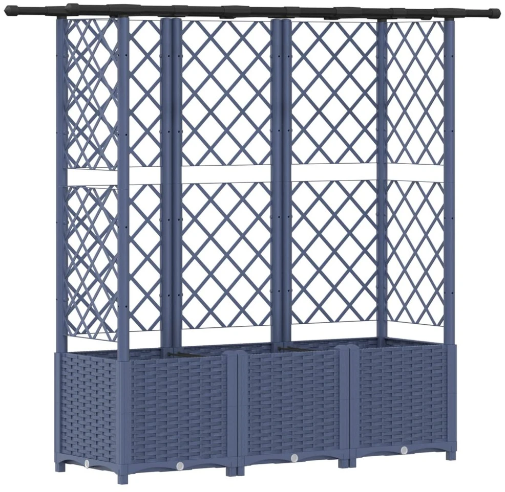 Pakeltas lovas su trelėmis ir stogu Pilka 163,5 x 40 x 136 cm