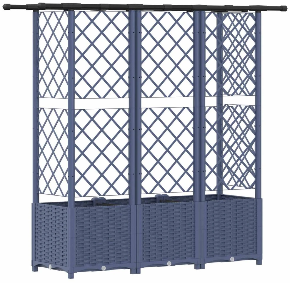 Pakeltas lovas su trelėmis ir stogu Pilka 163,5 x 40 x 136 cm