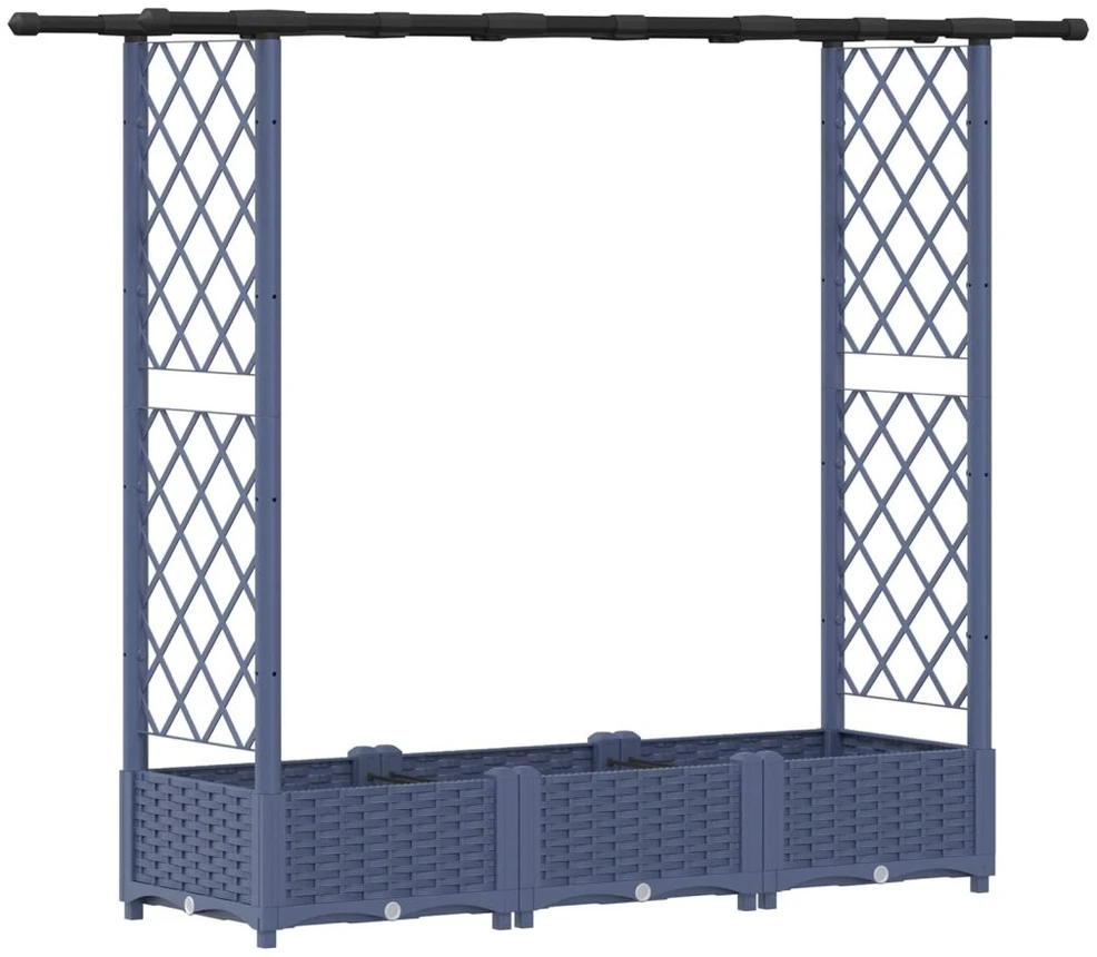 Pakelta lysvė su trelėmis ir stogu Pilka 164 x 40 x 121 cm PP