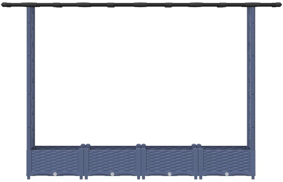 Pakeltas lovas su trelėmis ir stogu Pilka 203 x 40 x 121 cm PP