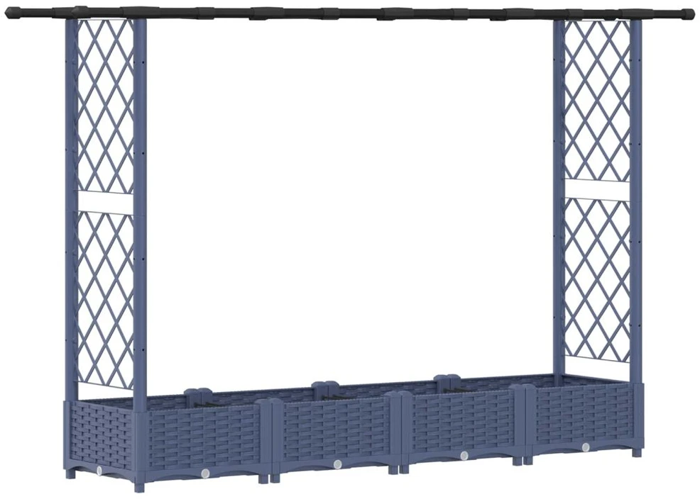 Pakeltas lovas su trelėmis ir stogu Pilka 203 x 40 x 121 cm PP
