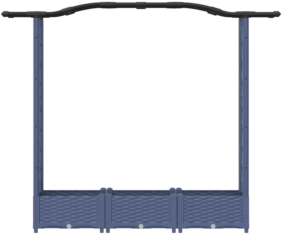 Pakeltas lovas su trelėmis ir stogu Pilka 169 x 40 x 123 cm PP