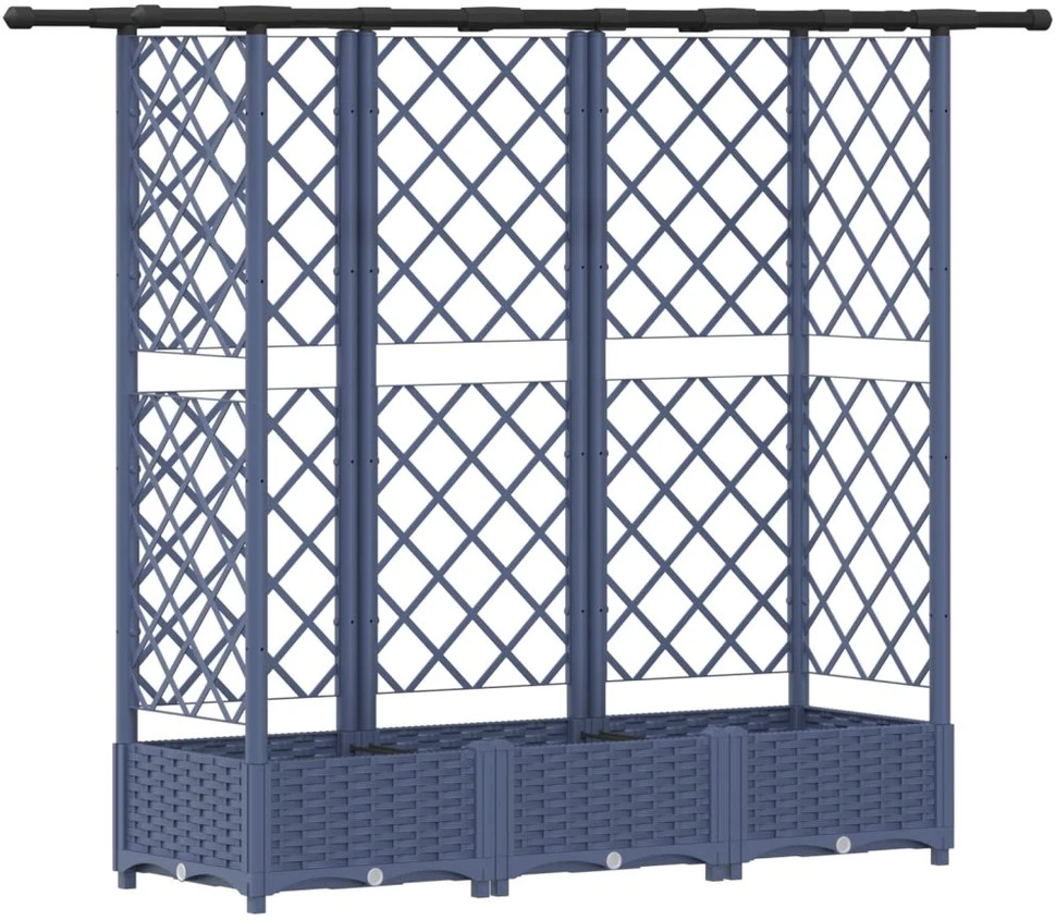 Pakeltas lovas su trelėmis ir stogu Pilka 164 x 40 x 121 cm PP