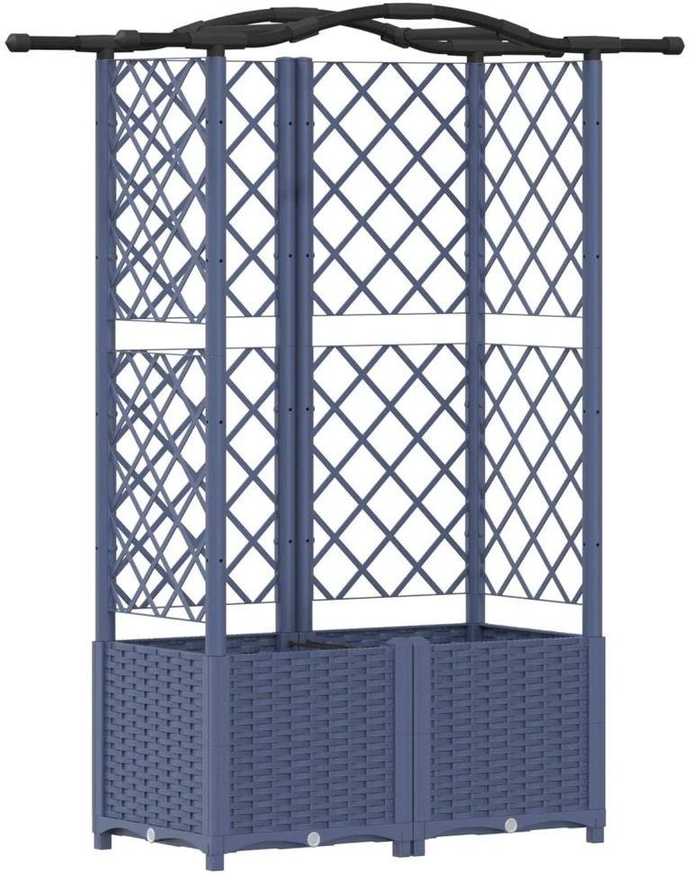 Pakeltas lovas su trelėmis ir stogu Pilka 122 x 40 x 138 cm PP